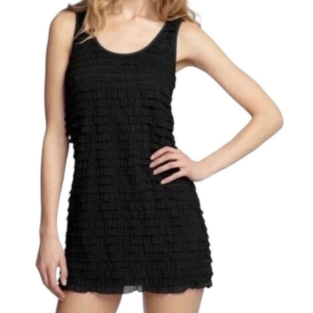 Free People Mini Dress Size Extra Small‎ Sleeveless Black Patra Ruffle